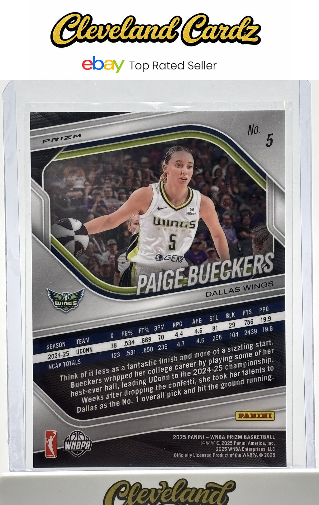 2025 Panini Prizm WNBA #5 Paige Bueckers Blue Velocity Prizms