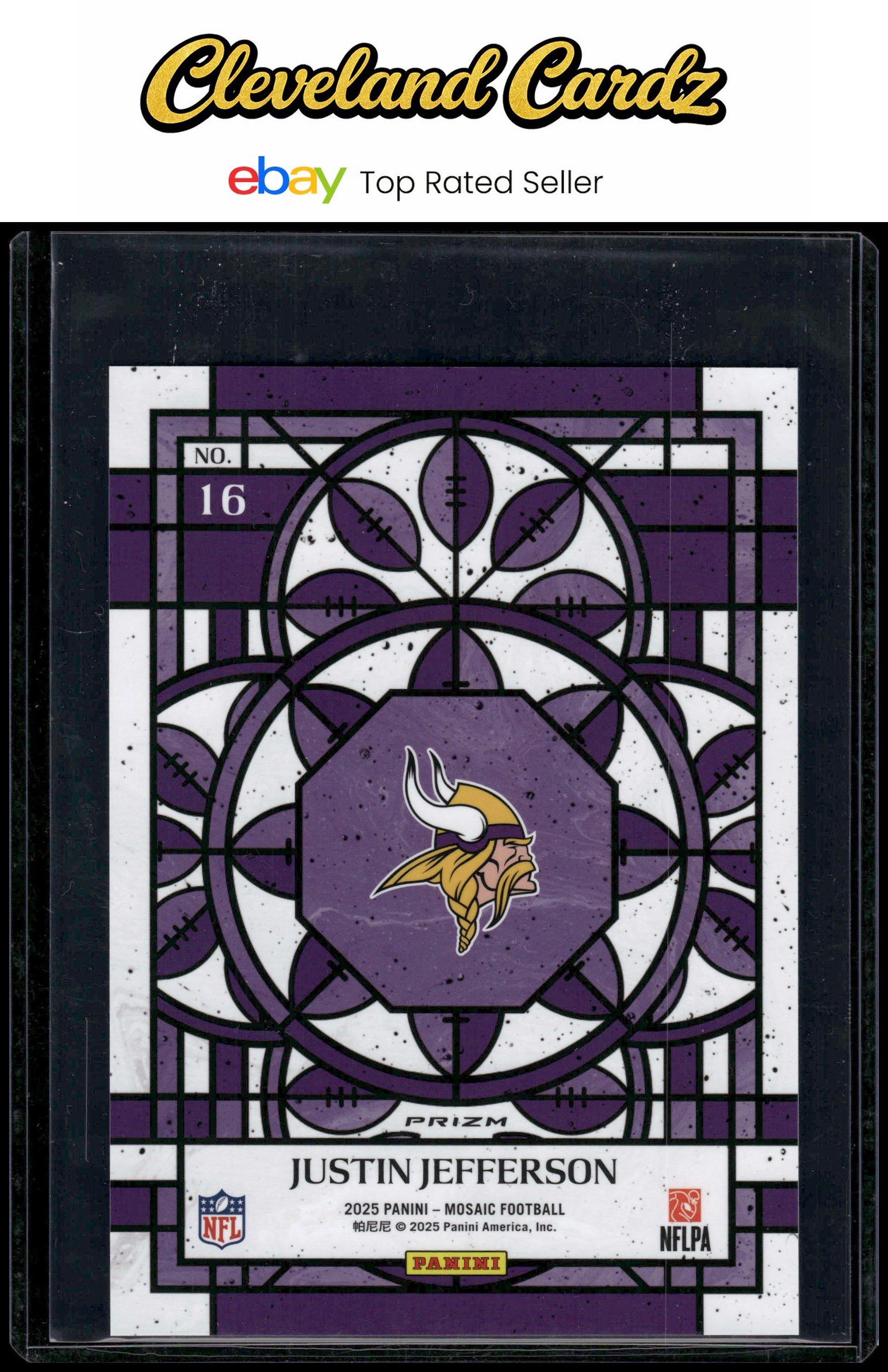2025 Panini Mosaic #16 Justin Jefferson Stained Glass Oversized
