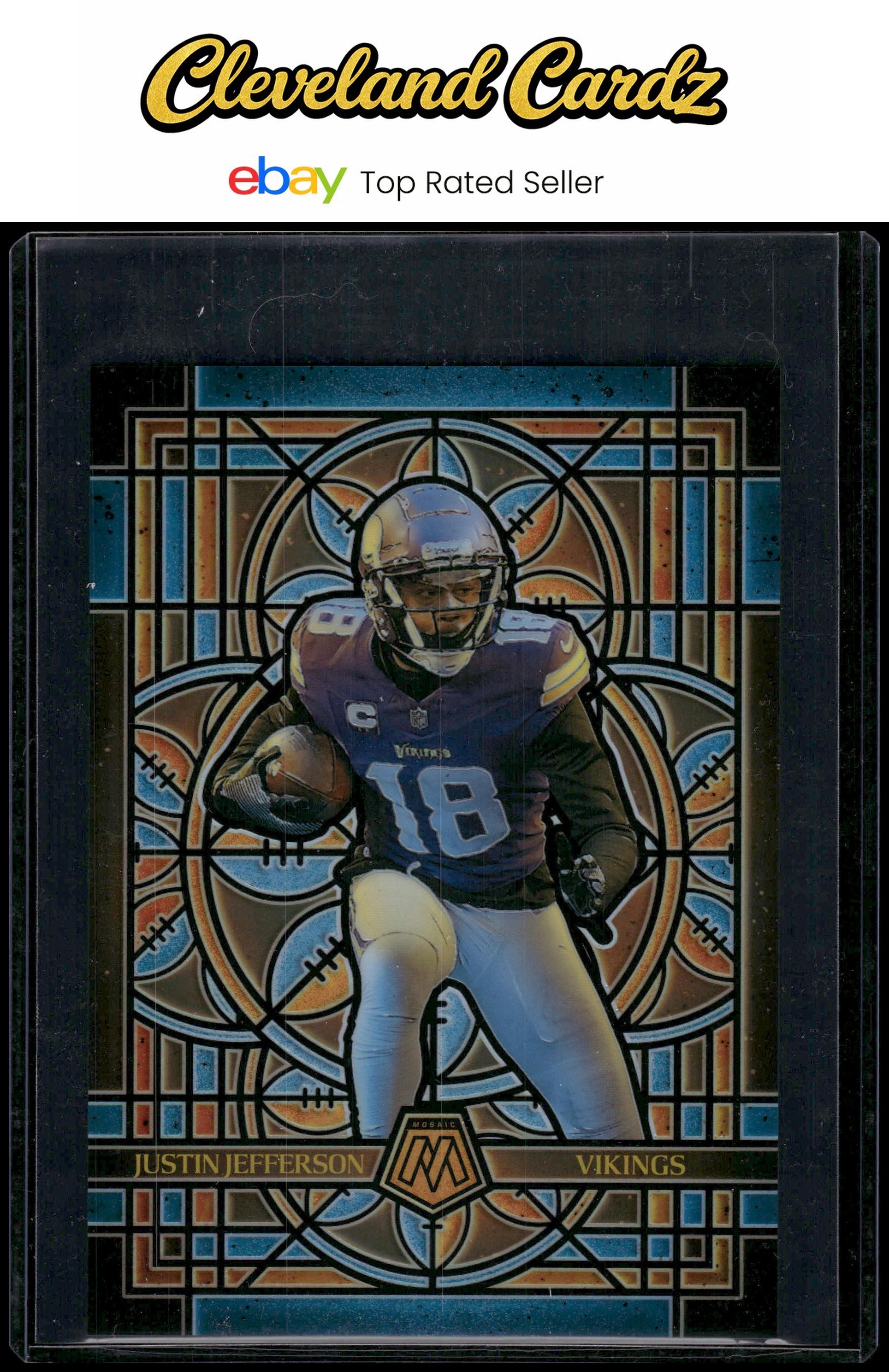 2025 Panini Mosaic #16 Justin Jefferson Stained Glass Oversized
