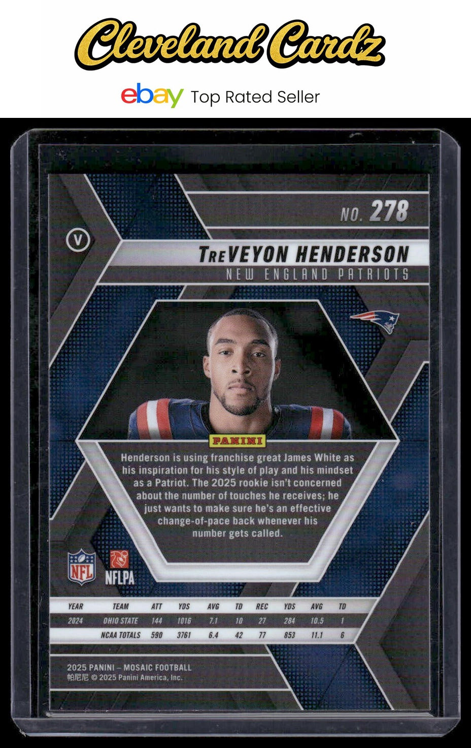 2025 Panini Mosaic #278 TreVeyon Henderson Image Variation