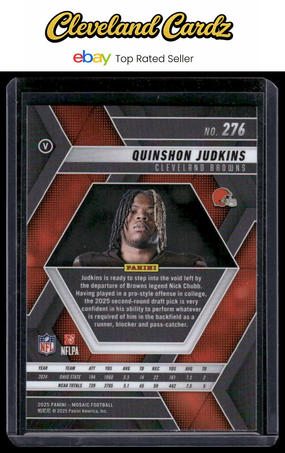 2025 Panini Mosaic #276 Quinshon Judkins Image Variation