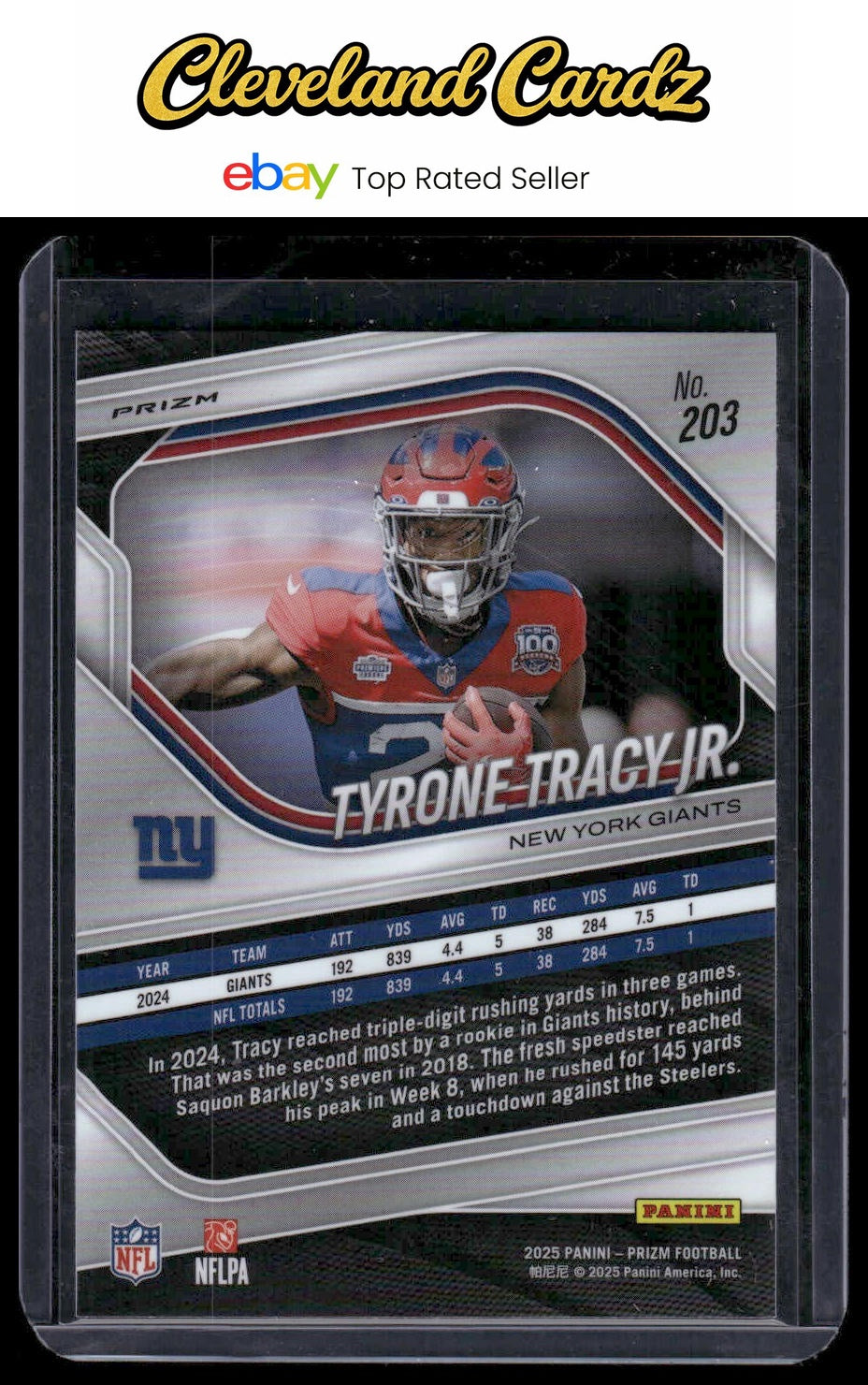 2025 Panini Prizm #203 Tyrone Tracy Jr. Lazer