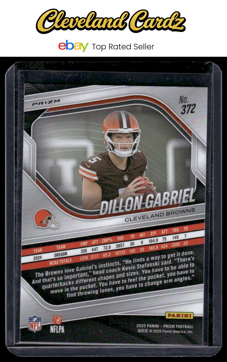 2025 Panini Prizm #372 Dillon Gabriel Lazer