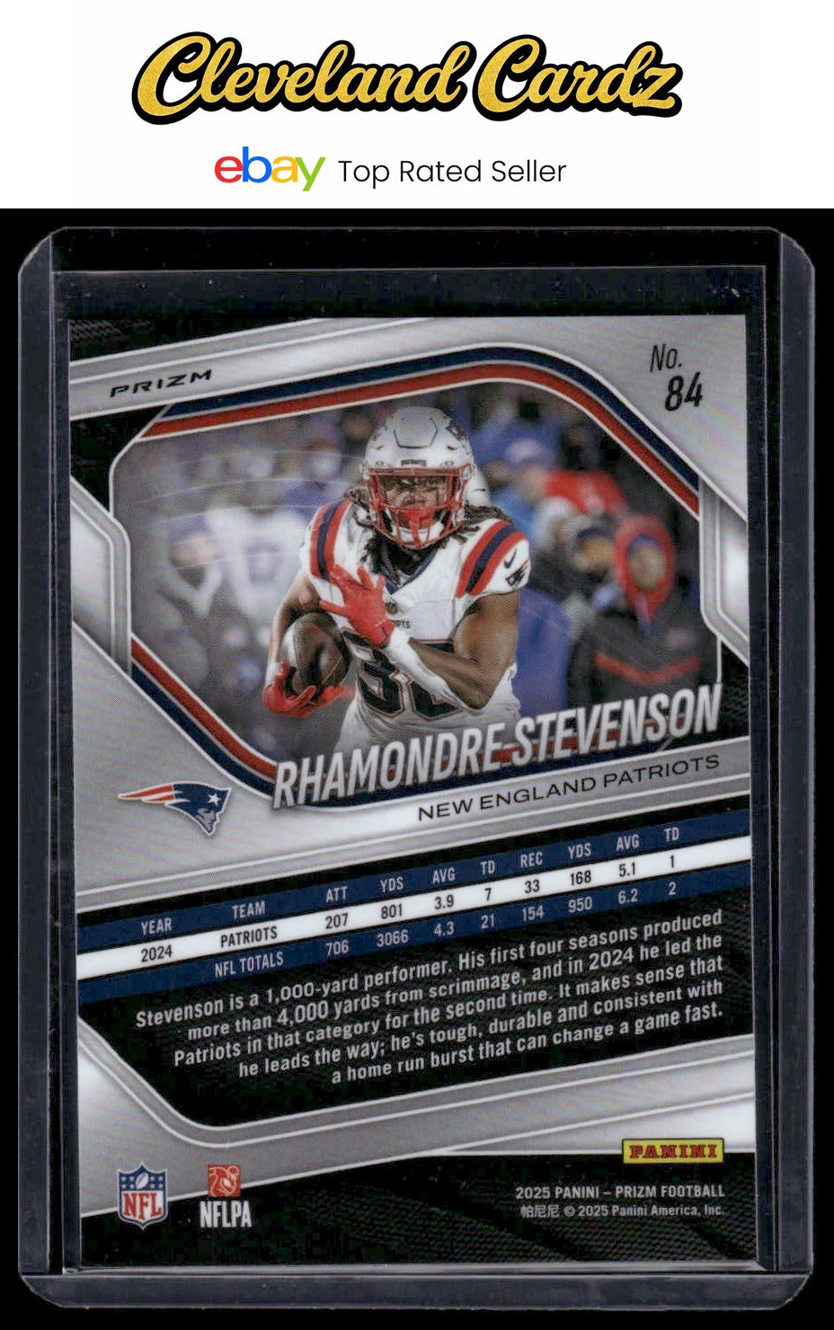 2025 Panini Prizm #84 Rhamondre Stevenson Lazer