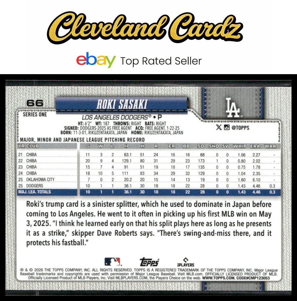 2026 Topps #66 Roki Sasaki