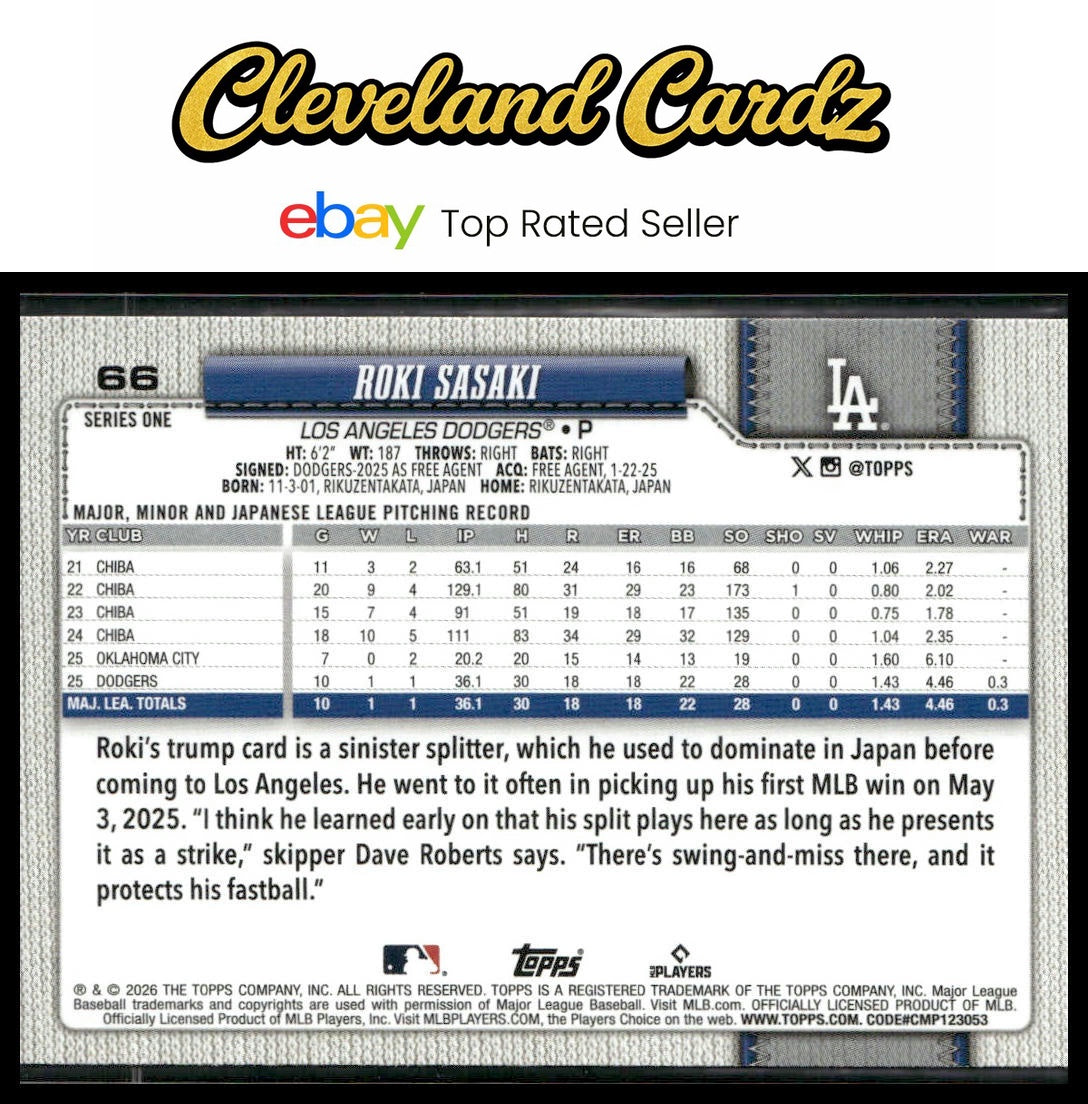 2026 Topps #66 Roki Sasaki