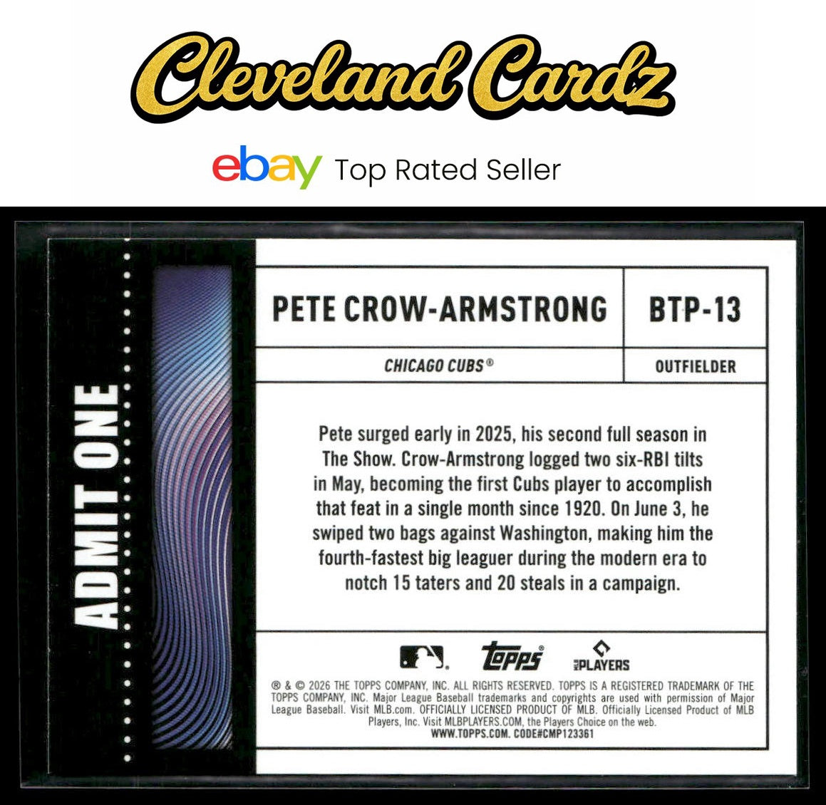 2026 Topps #BTP-13 Pete Crow-Armstrong Big Ticket Players