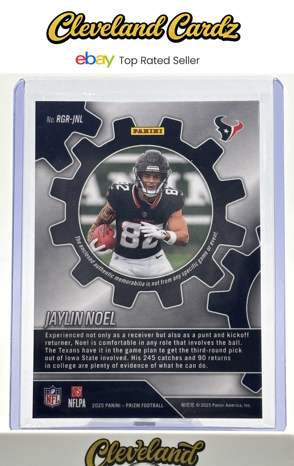 2025 Panini Prizm #RGR-JNL Jaylin Noel Rookie Gear