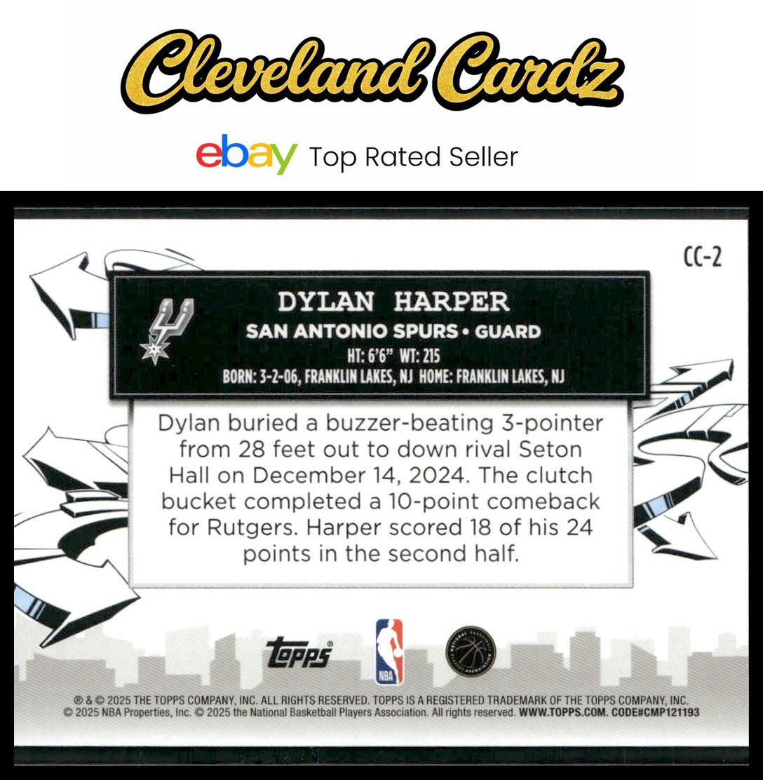2025-26 Topps #CC-2 Dylan Harper Clutch City Prospects