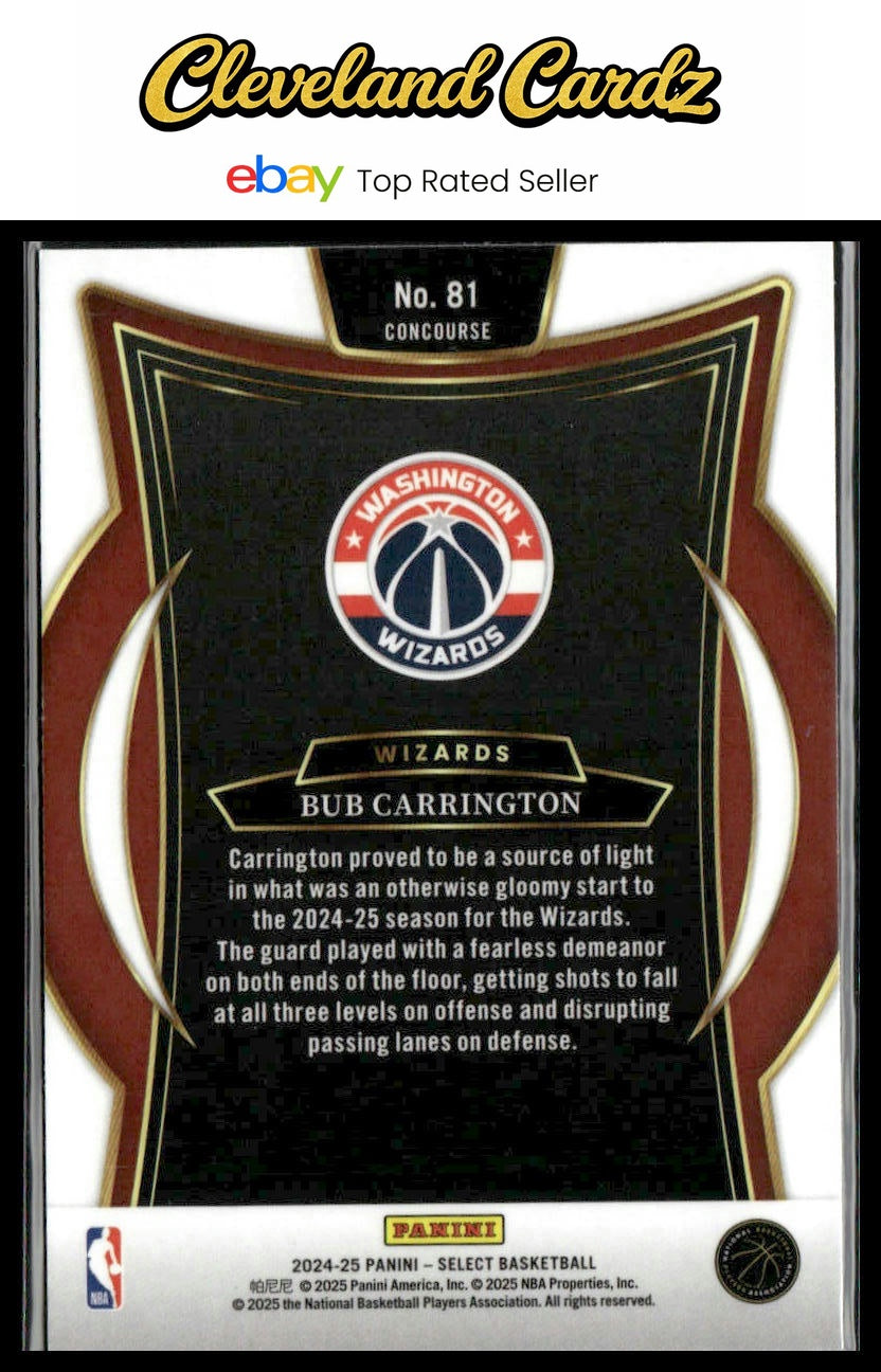 2024-25 Panini Select #81 Bub Carrington Blue