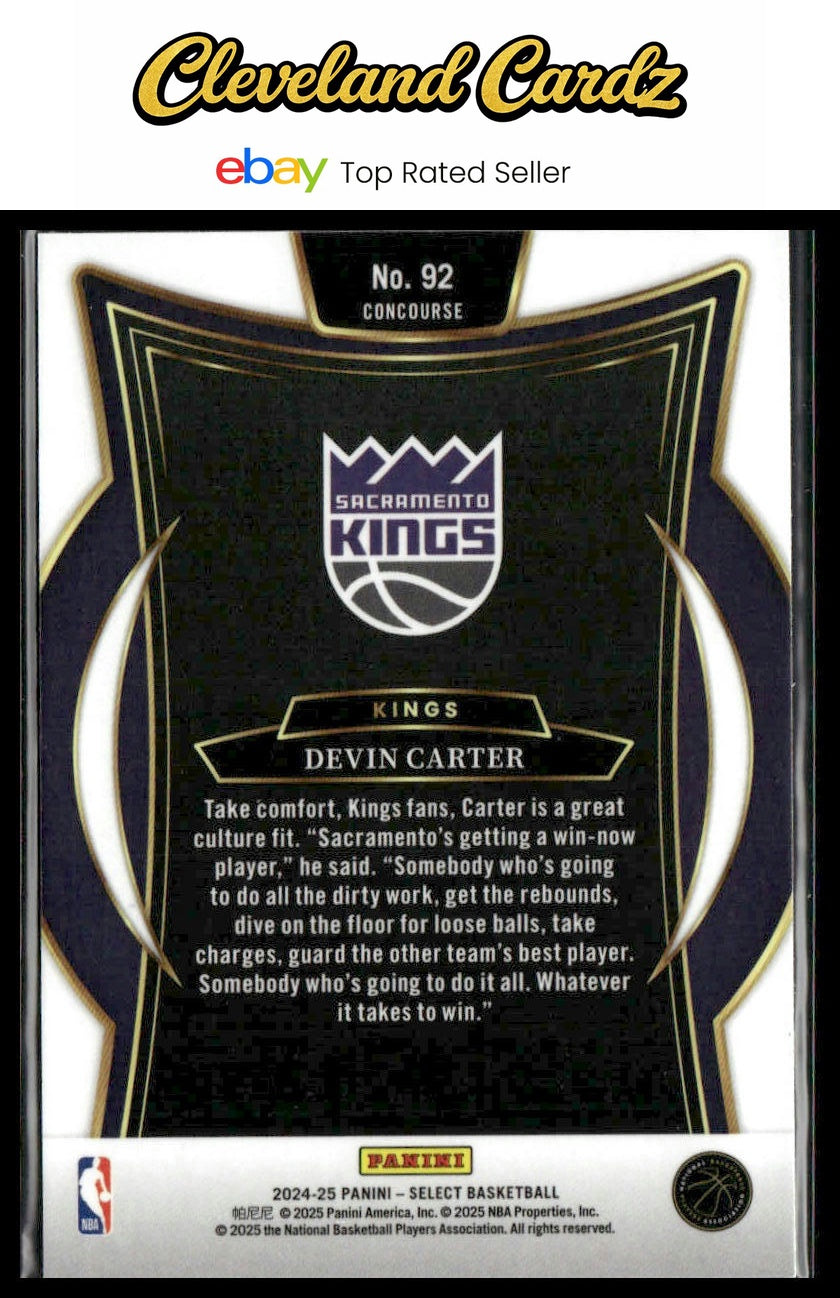 2024-25 Panini Select #92 Devin Carter Blue