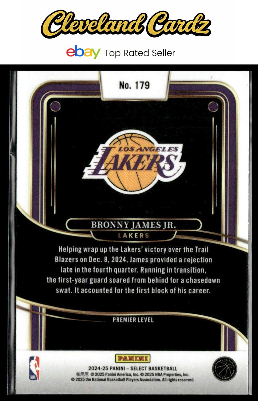 2024-25 Panini Select #179 Bronny James Jr. Blue