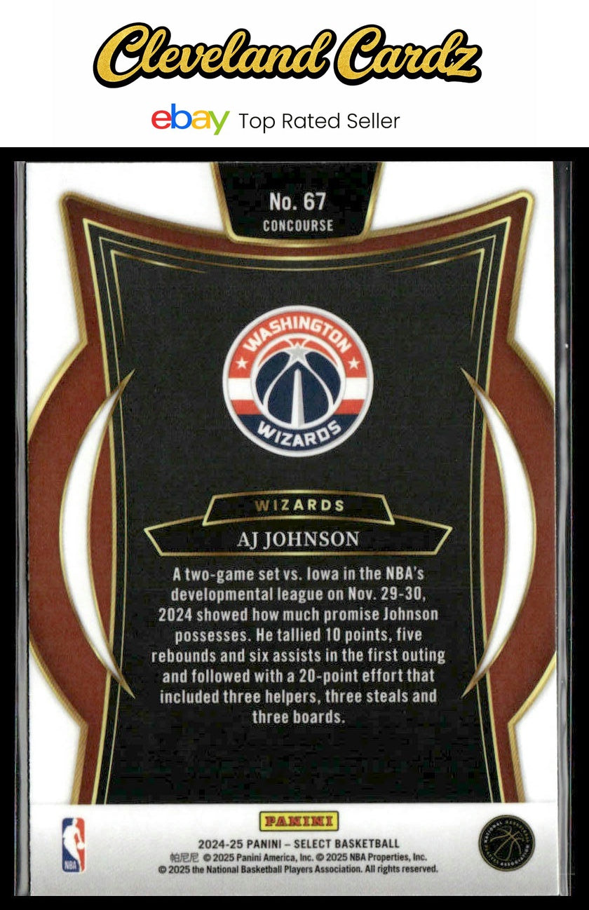 2024-25 Panini Select #67 AJ Johnson Blue