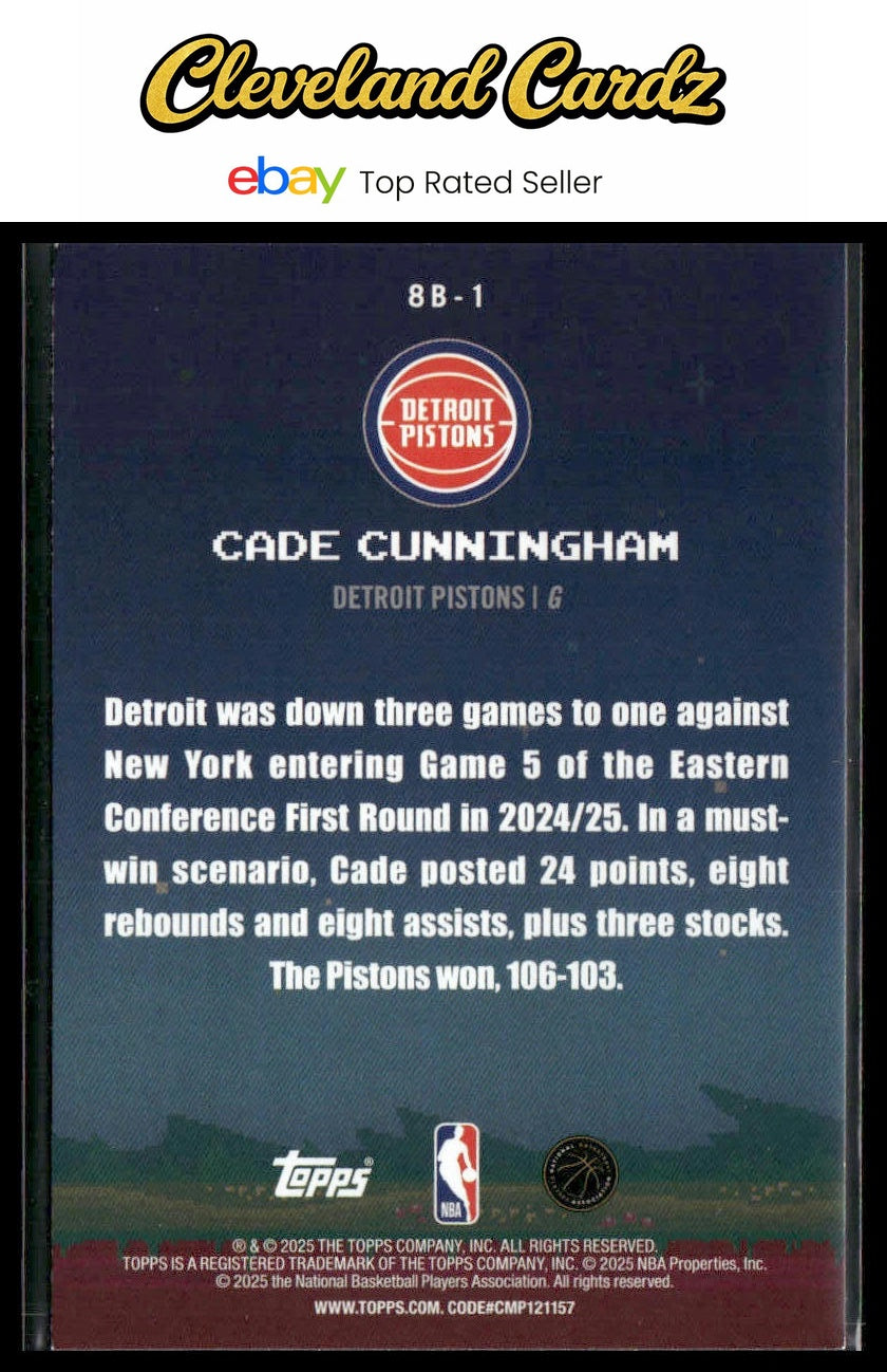 2025-26 Topps #8B-1 Cade Cunningham 8-Bit Ballers