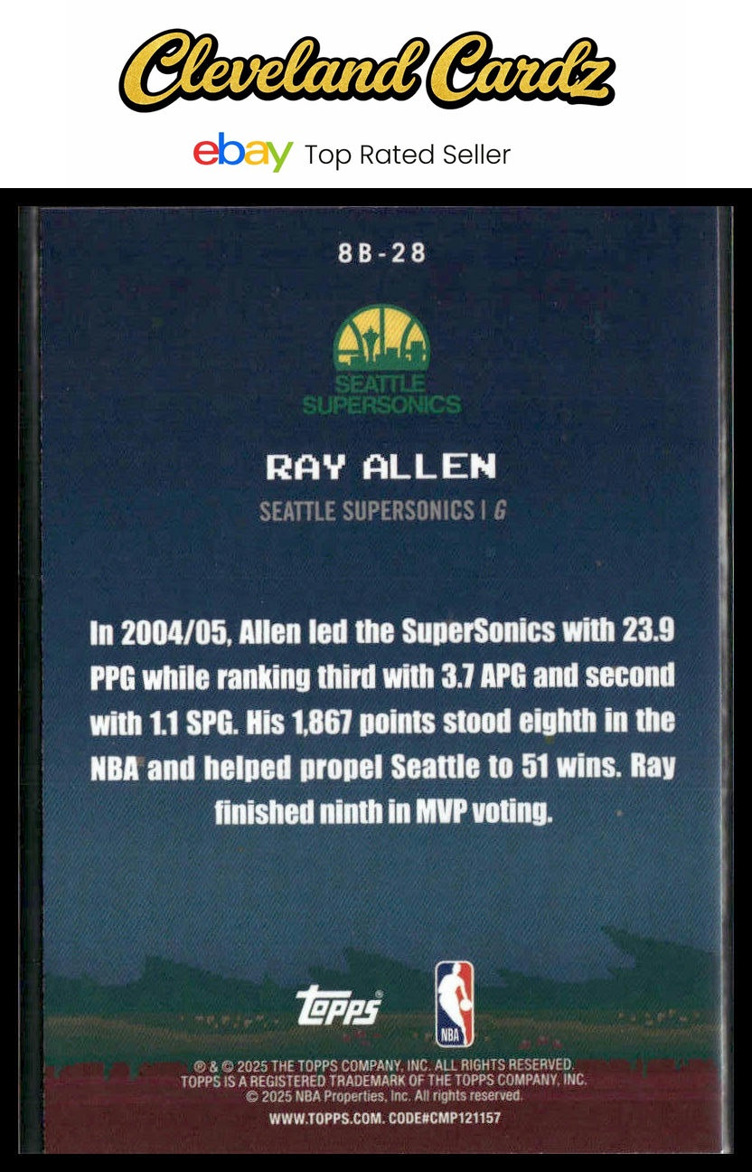 2025-26 Topps #8B-28 Ray Allen 8-Bit Ballers