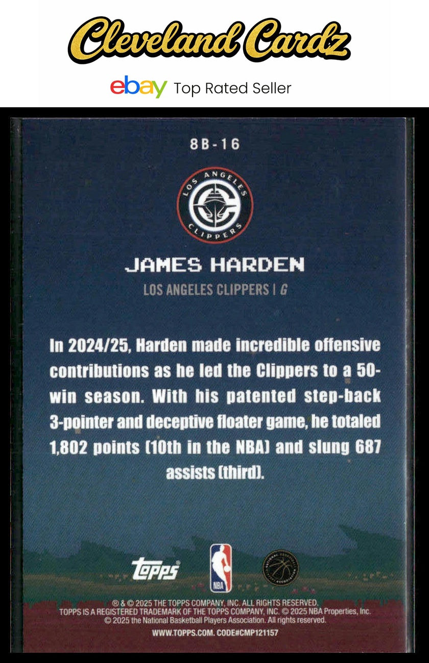 2025-26 Topps #8B-16 James Harden 8-Bit Ballers