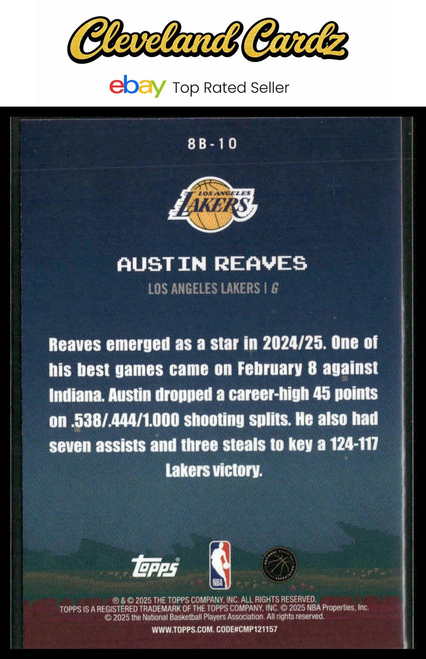 2025-26 Topps #8B-10 Austin Reaves 8-Bit Ballers