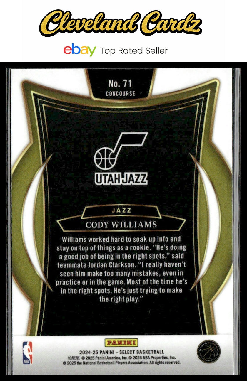 2024-25 Panini Select #71 Cody Williams Blue