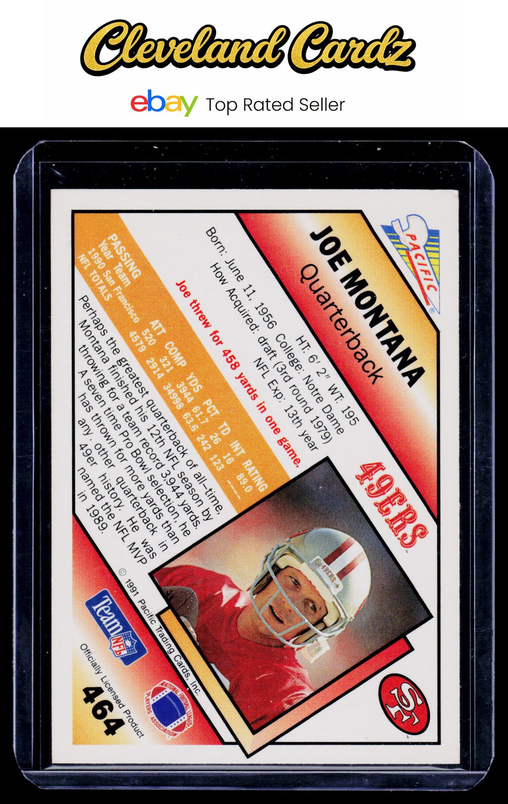 1991 Pacific #464 Joe Montana
