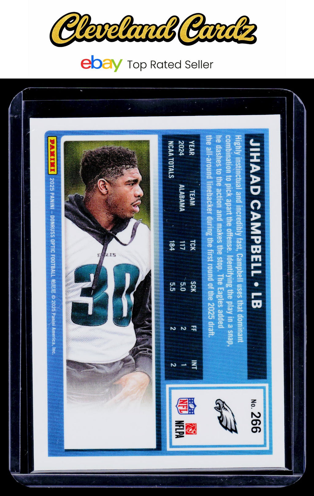 2025 Donruss #343 Jihaad Campbell Rate Rookie