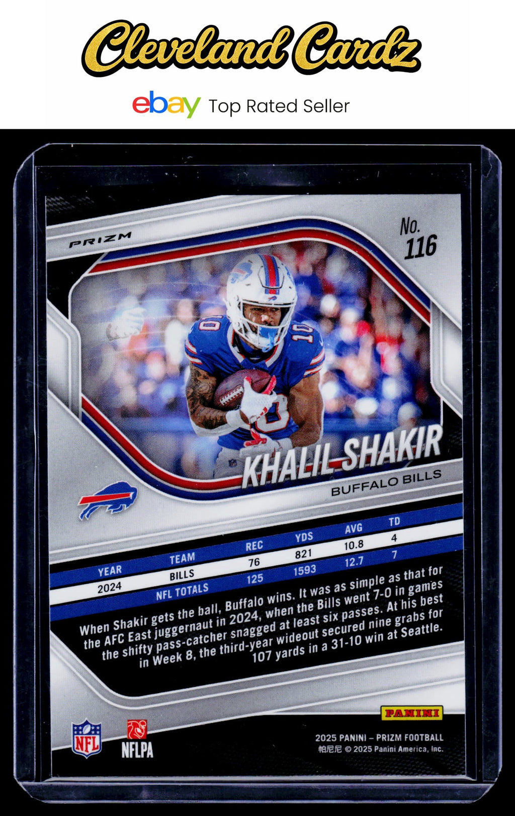 2025 Panini Prizm #116 Khalil Shakir Silver Prizm