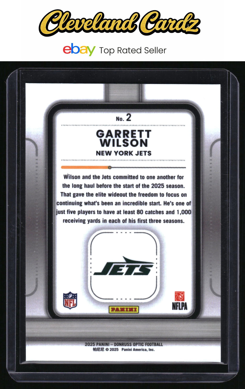 2025 Donruss Optic #2 Garrett Wilson Play Action