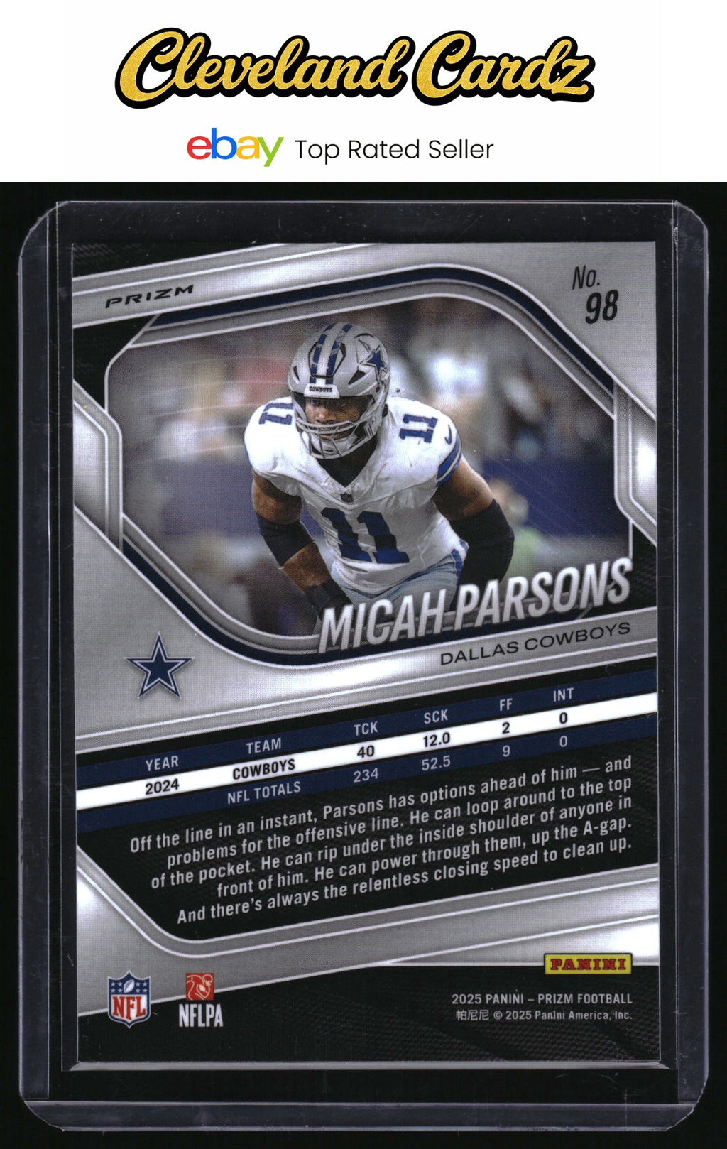 2025 Panini Prizm #98 Micah Parsons Lazer