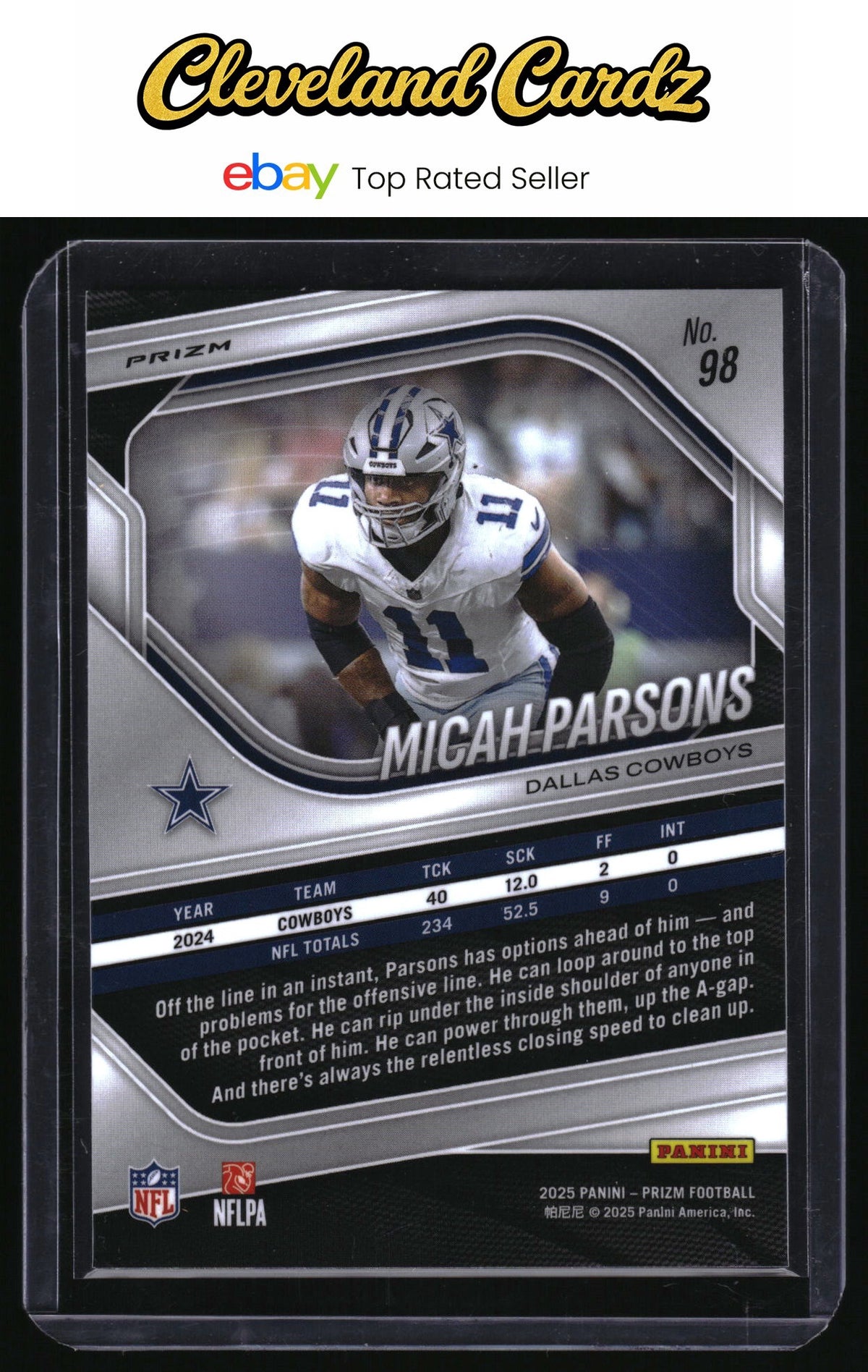 2025 Panini Prizm #98 Micah Parsons Lazer