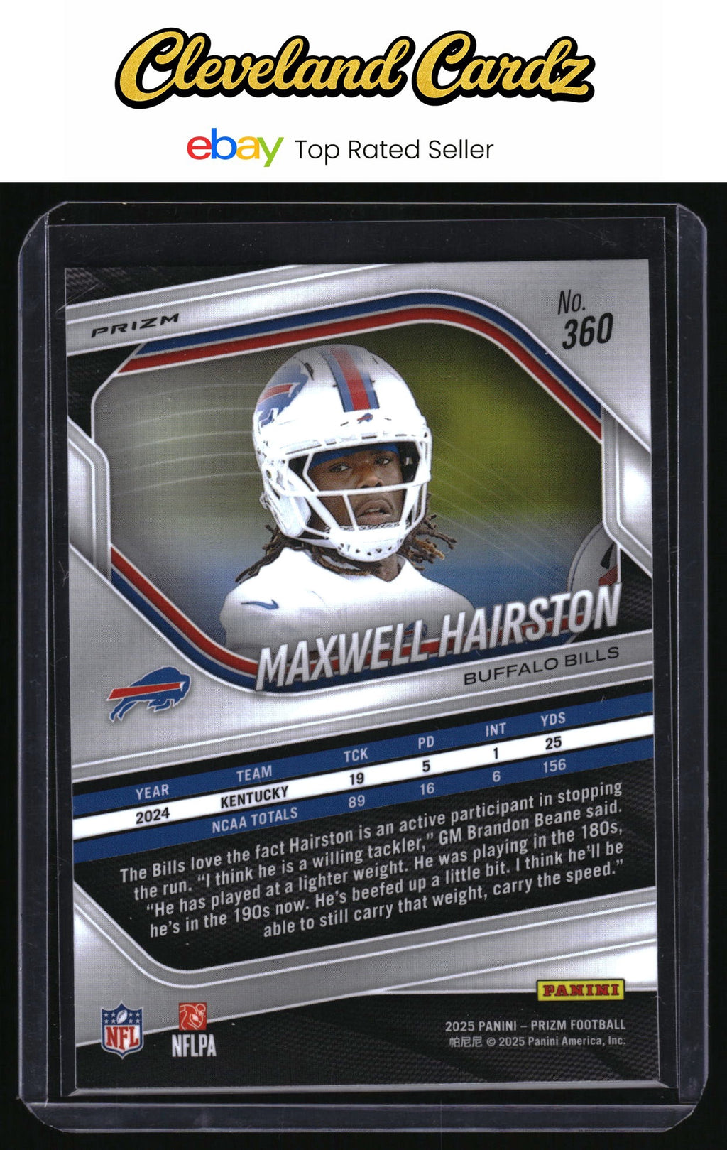 2025 Panini Prizm #360 Maxwell Hairston Lazer RC