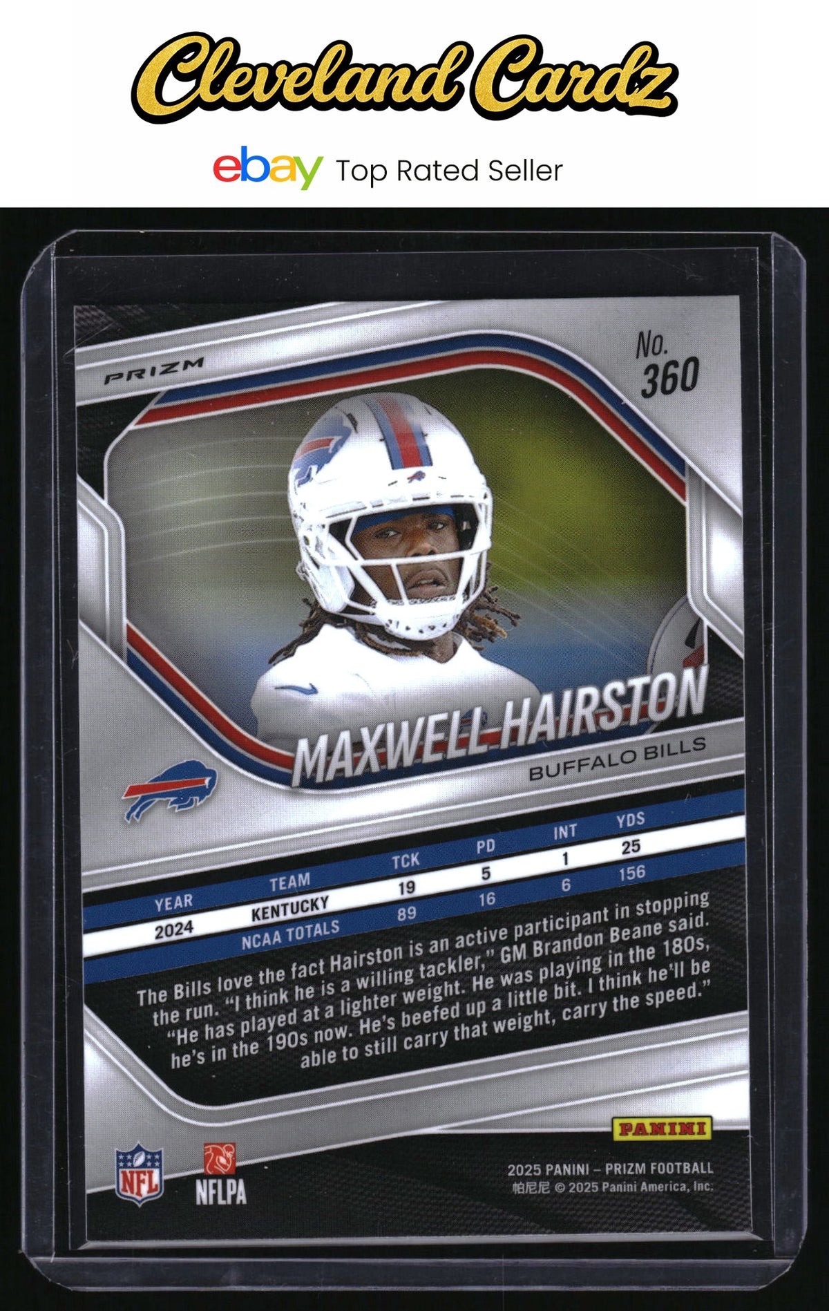 2025 Panini Prizm #360 Maxwell Hairston Lazer RC