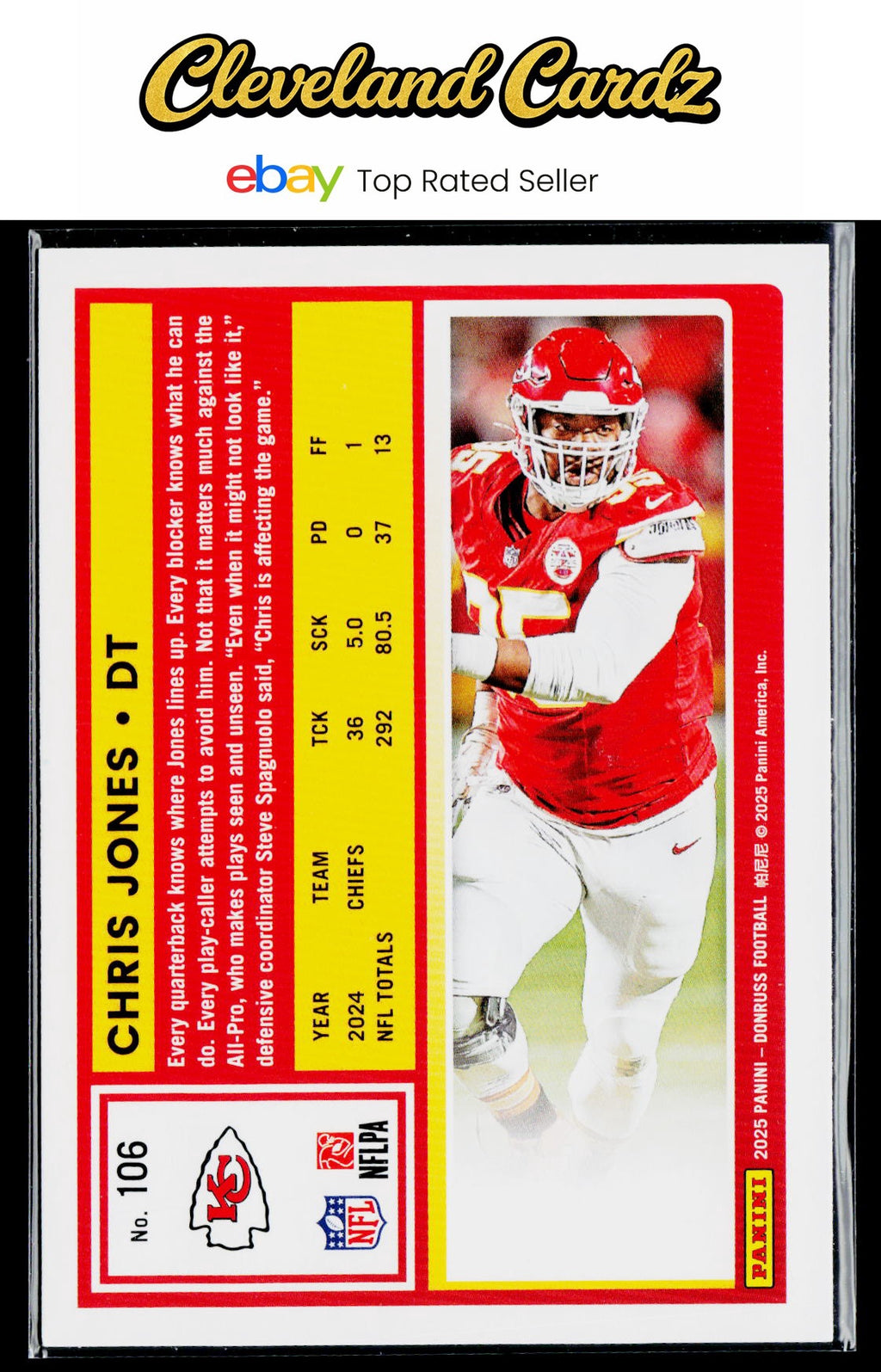 2025 Donruss #106 Chris Jones Press Proofs Green