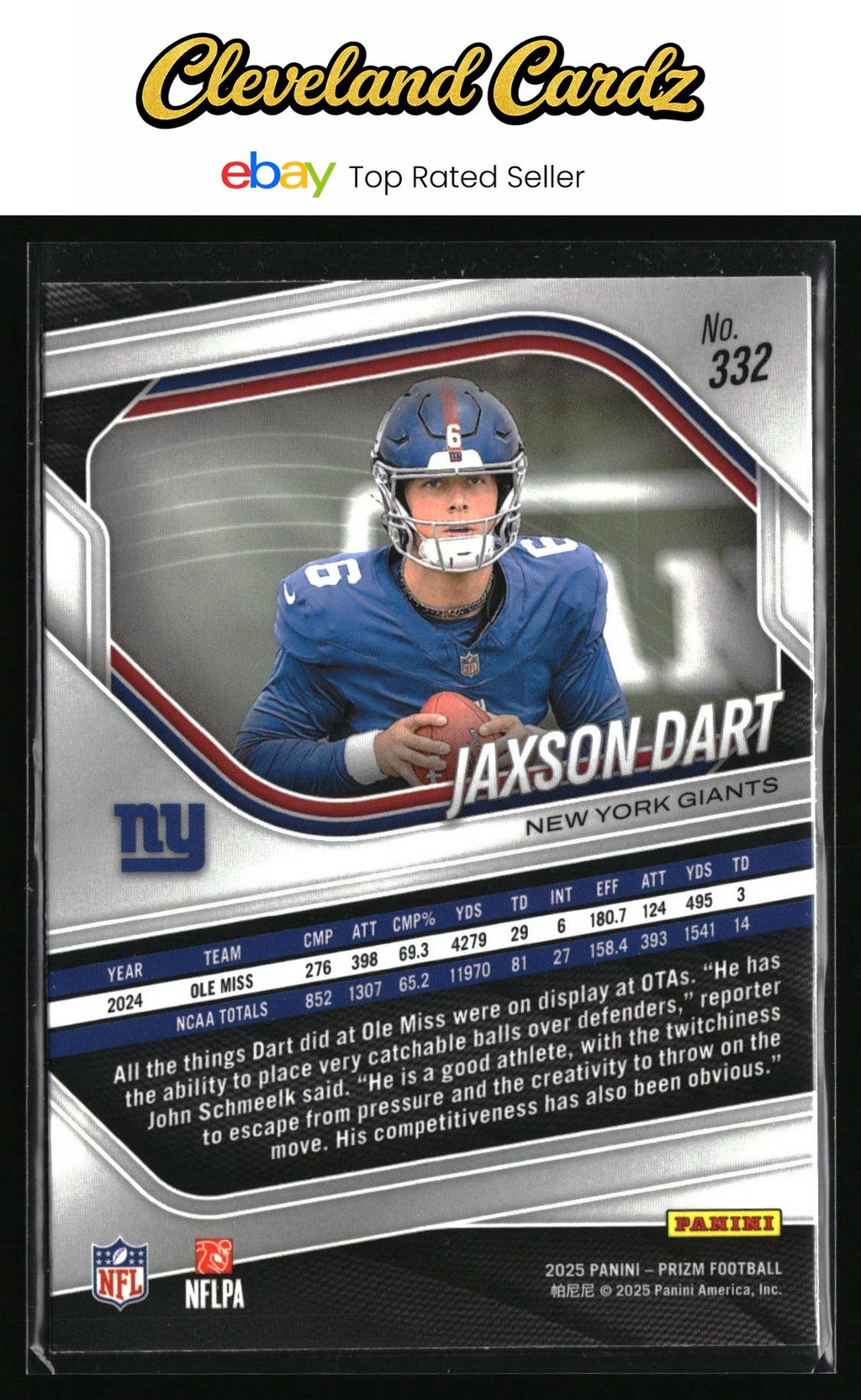 2025 Panini Prizm #332 Jaxson Dart RC