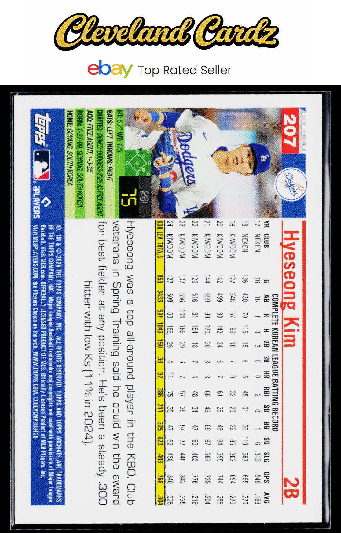 2025 Topps Archives #207 Hyeseong Kim RC