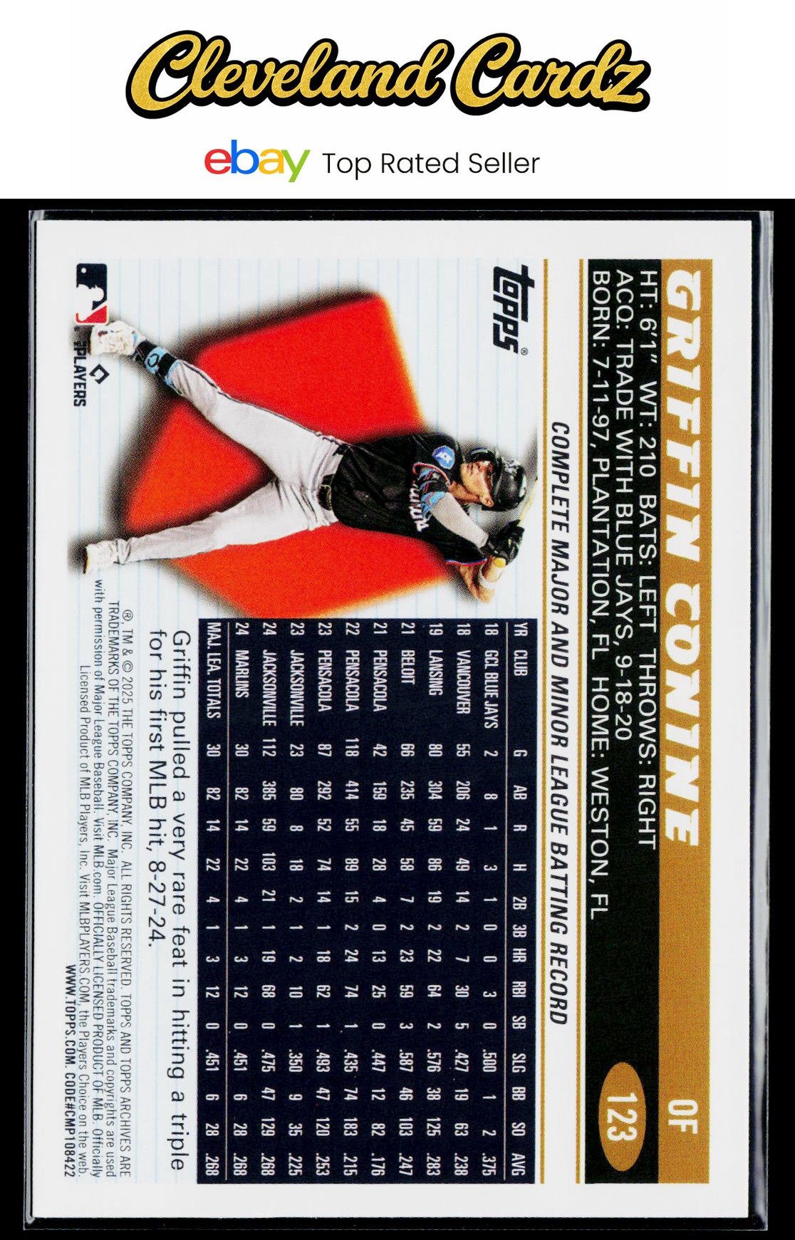 2025 Topps Archives #123 Griffin Conine RC