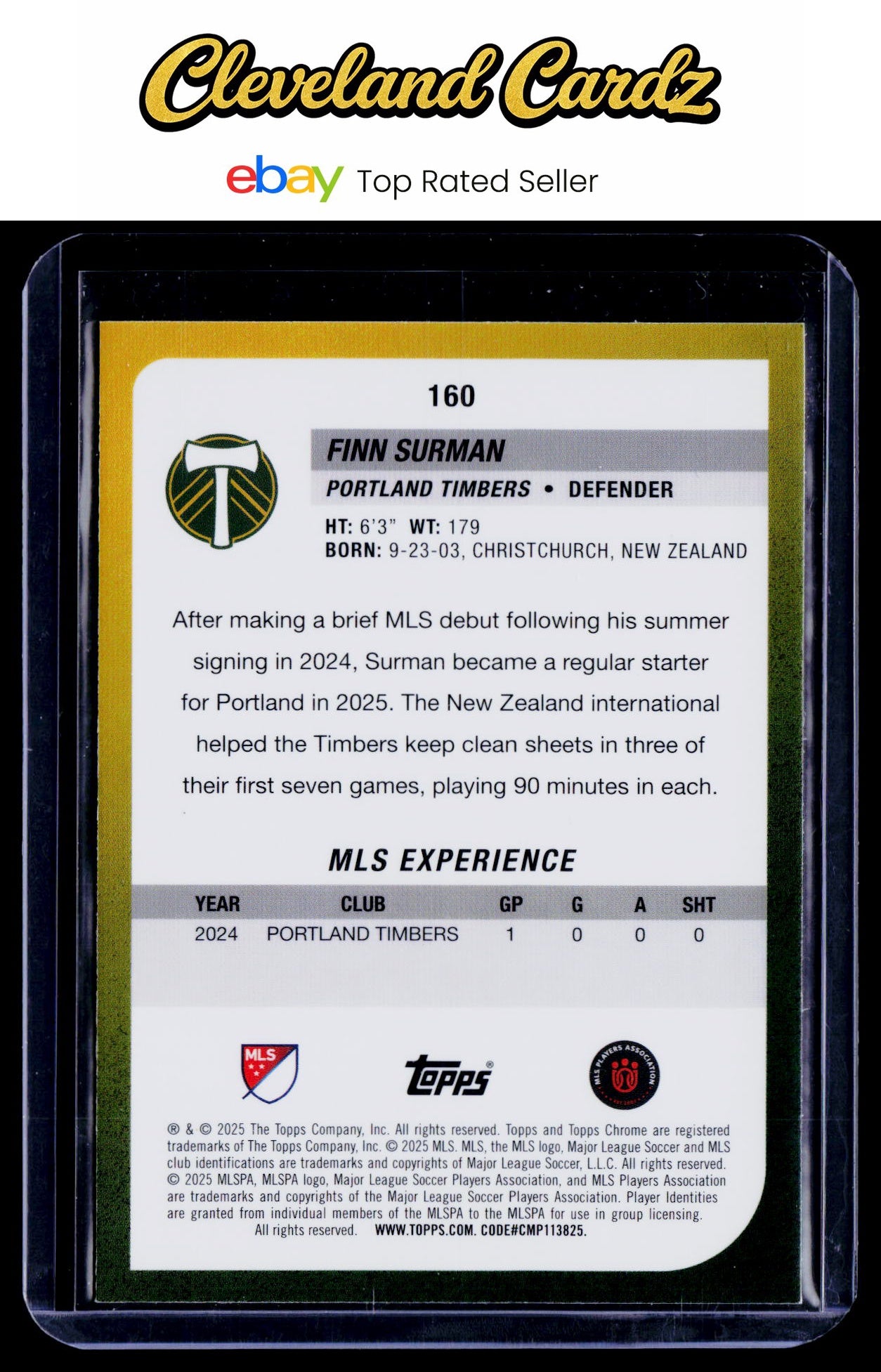 2025 Topps Chrome MLS #160 Finn Surman Magenta Pulsar Refractor