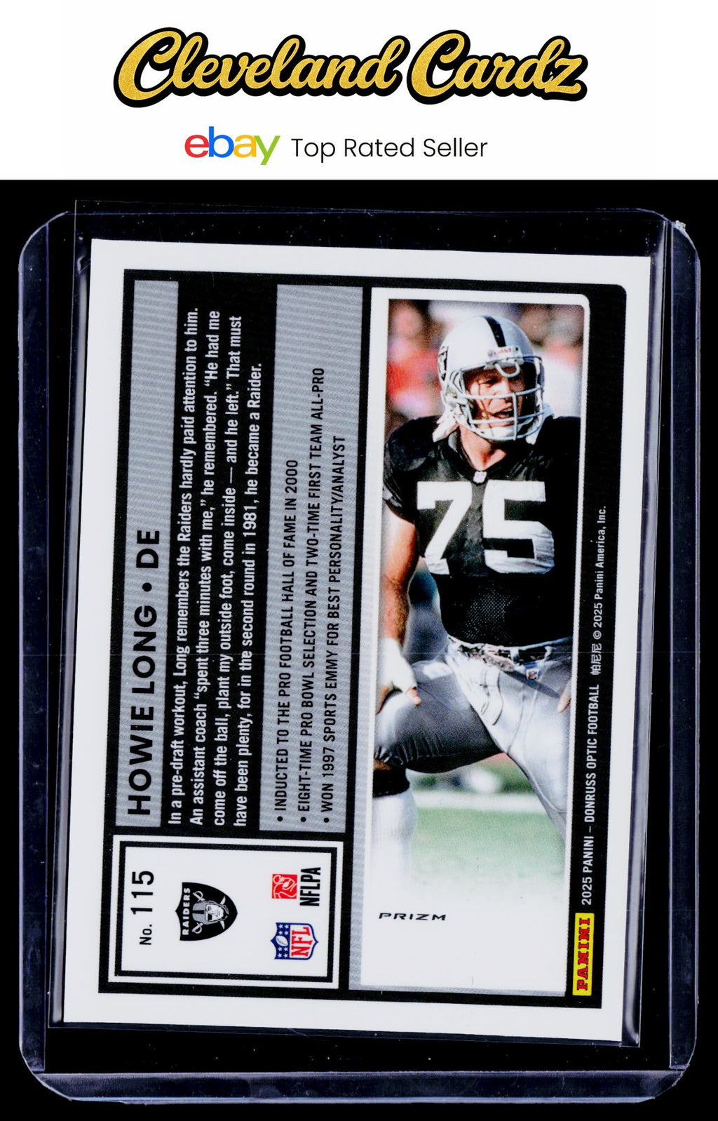 2025 Donruss Optic #115 Howie Long Silver Prizm