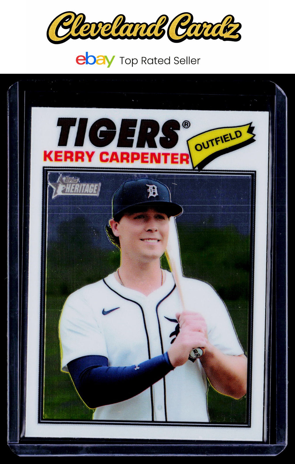 2026 Topps Heritage #343 Kerry Carpenter Chrome White Short Print