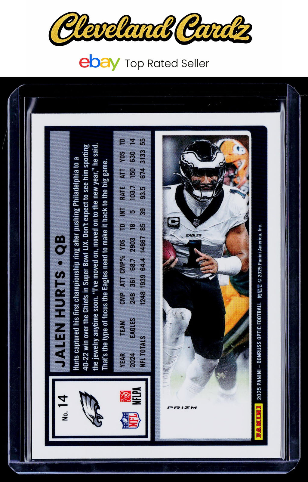 2025 Donruss Optic #14 Jalen Hurts Stars Prizm