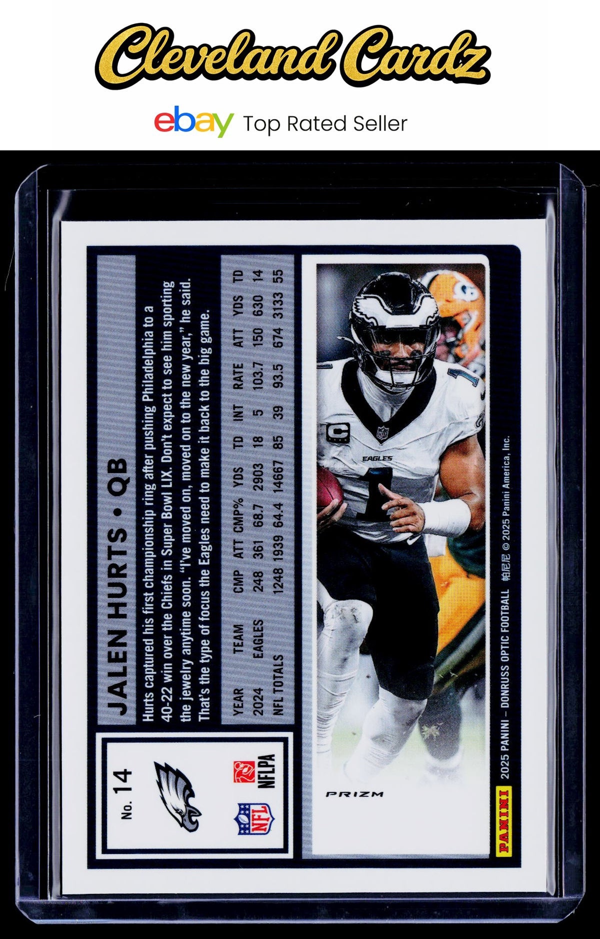 2025 Donruss Optic #14 Jalen Hurts Stars Prizm