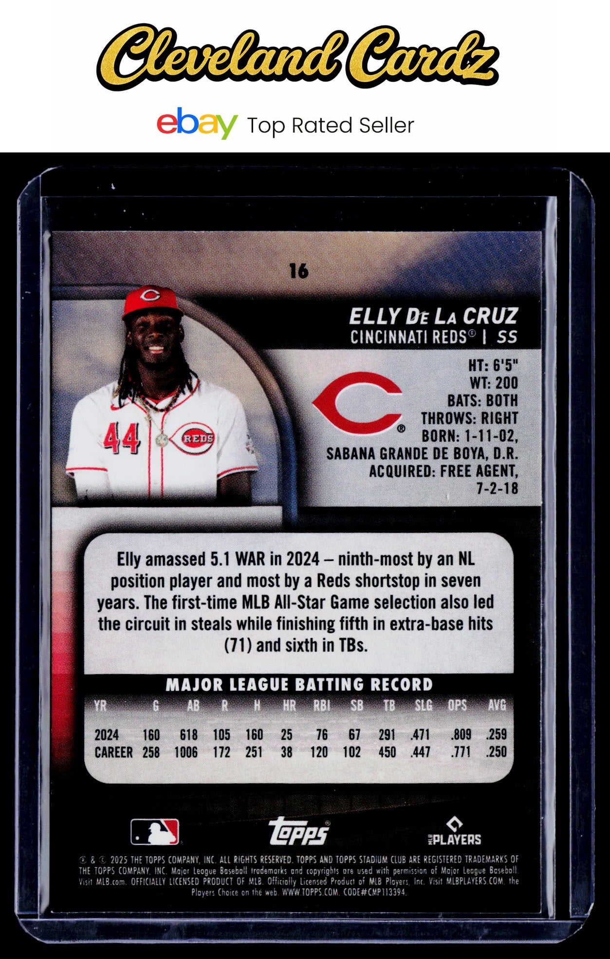 2025 Stadium Club #16 Elly De La Cruz Lime Green