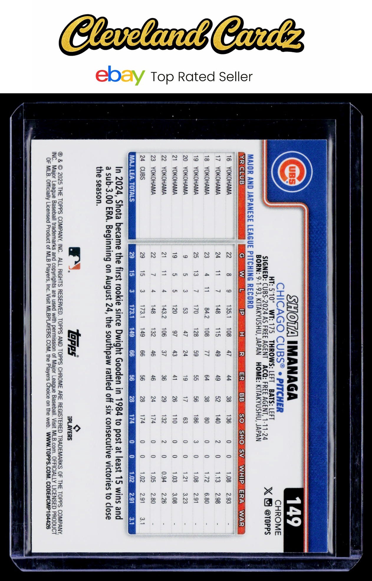 2025 Topps Chrome #149 Shota Imanaga