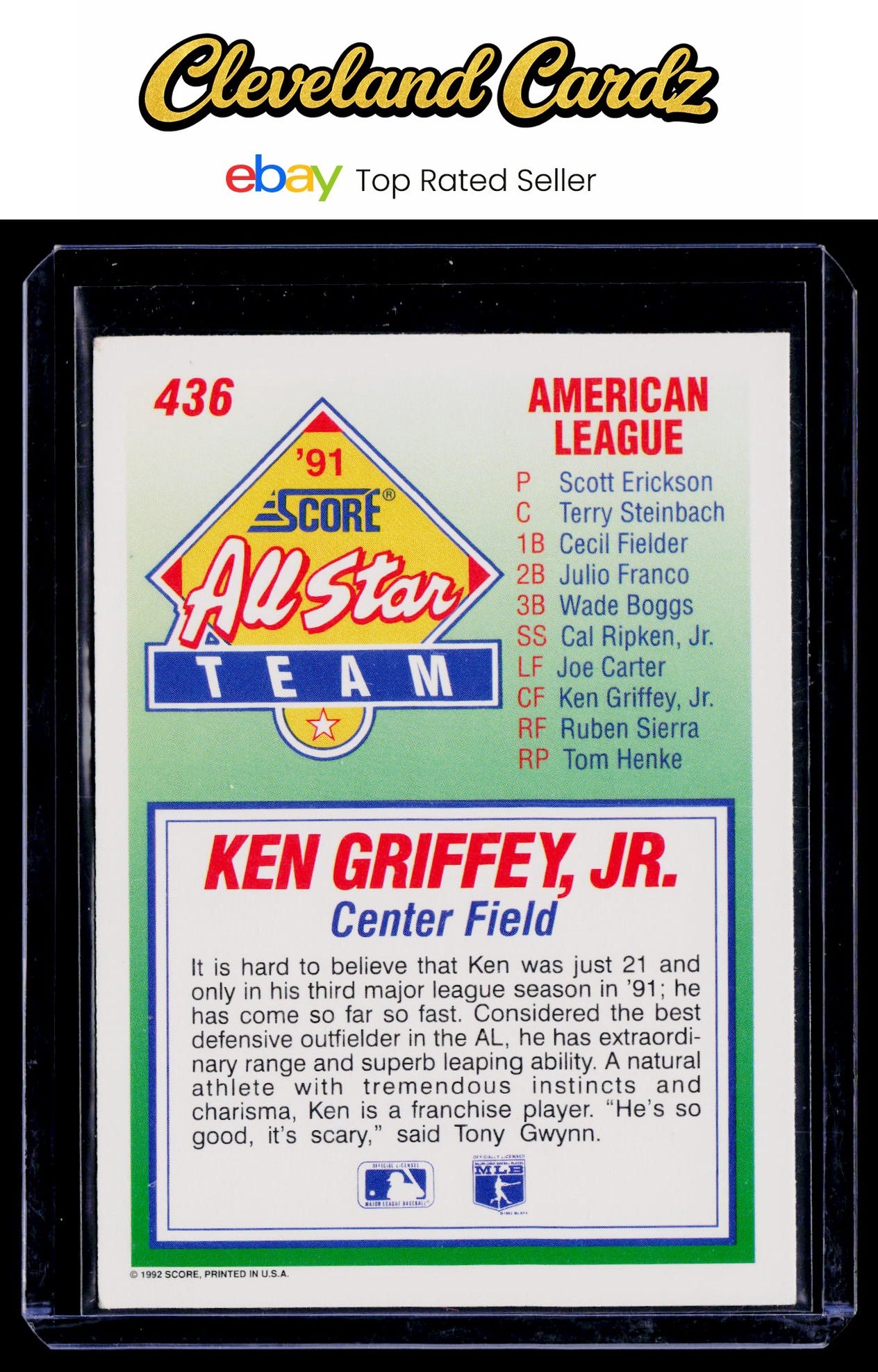 1992 Score #436 Ken Griffey, Jr.