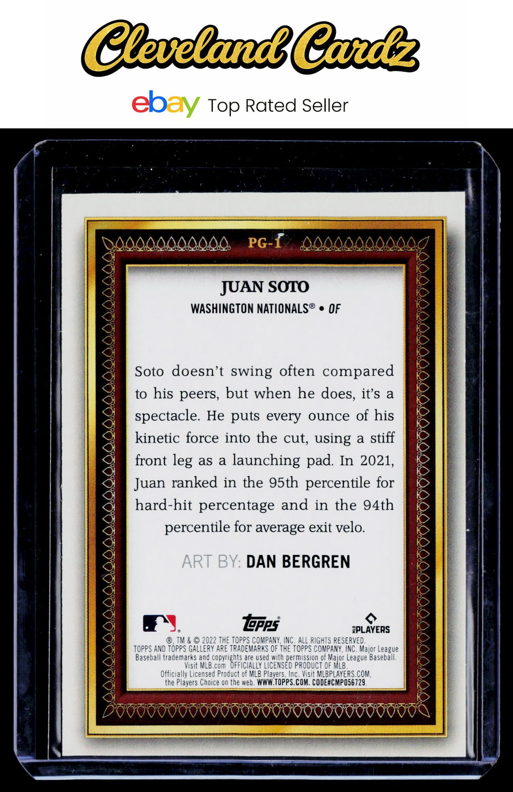 2022 Topps Gallery #PG-1 Juan Soto Portrait Gallery