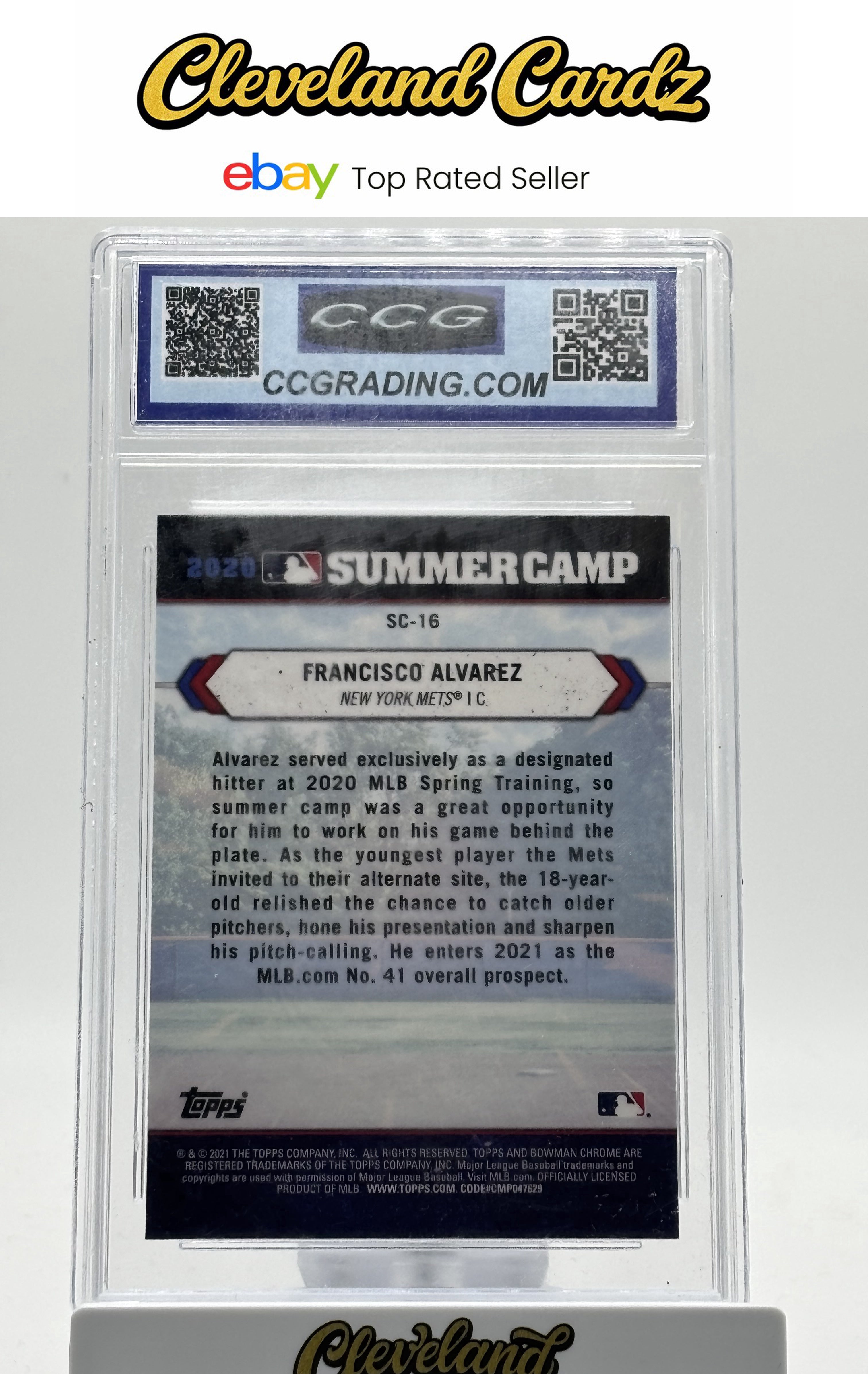 2021 Bowman Chrome #SC-16 Francisco Alvarez 2020 Summer Camp CCG 9.5