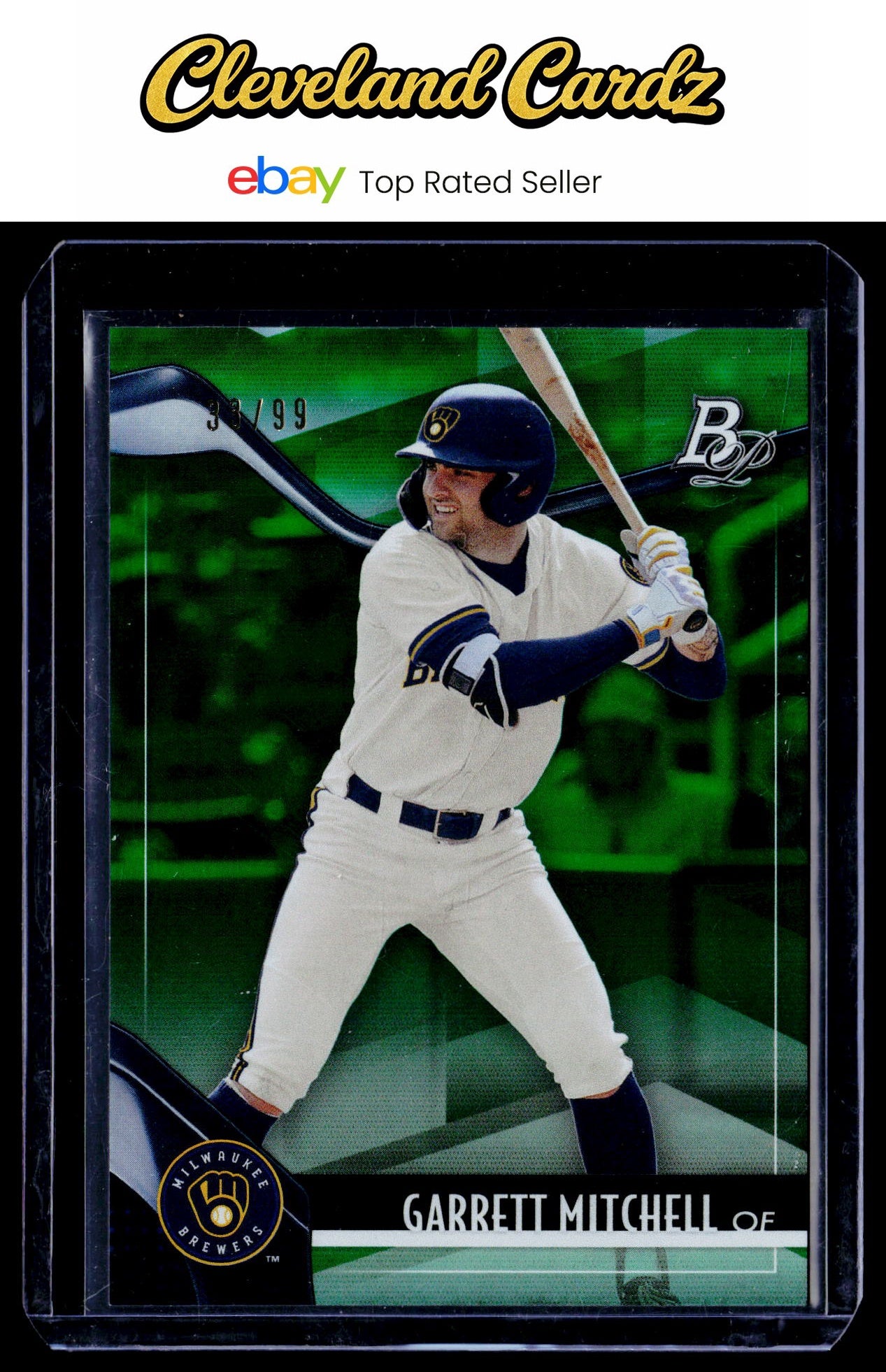 2021 Bowman Platinum #TOP-67 Garrett Mitchell Top Prospects Green Refractor #/99