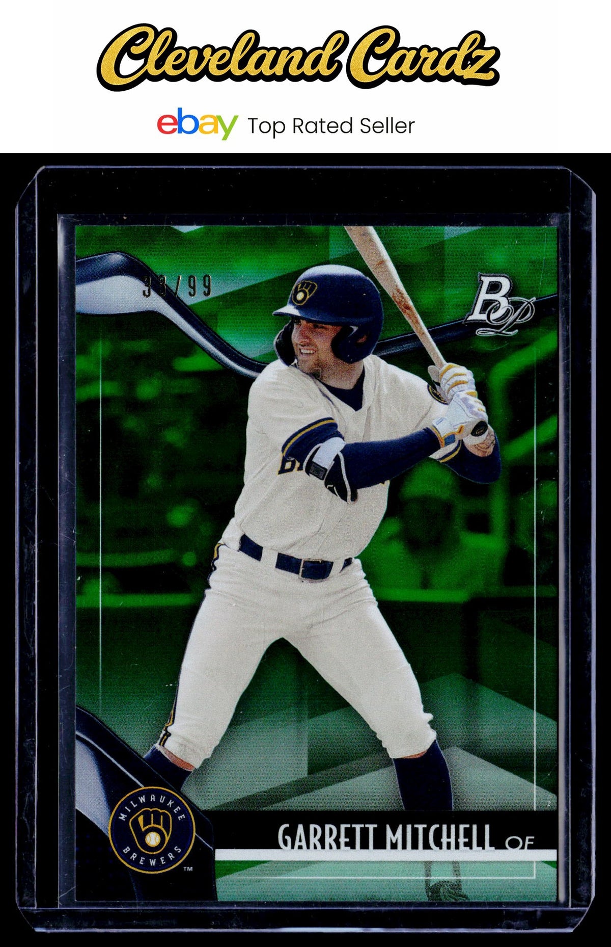 2021 Bowman Platinum #TOP-67 Garrett Mitchell Top Prospects Green Refractor #/99