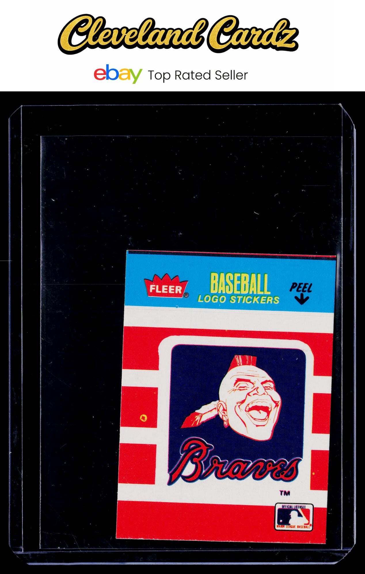 1986 Fleer Classic Miniatures #NNO Atlanta Braves Logo Stickers (Stripes)