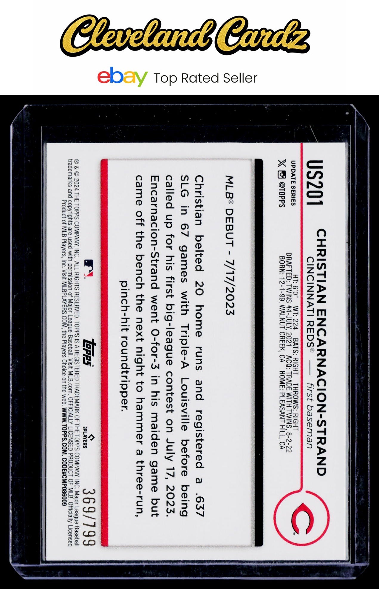 2024 Topps Update #US201 Christian Encarnacion-Strand Purple Holofoil #/799