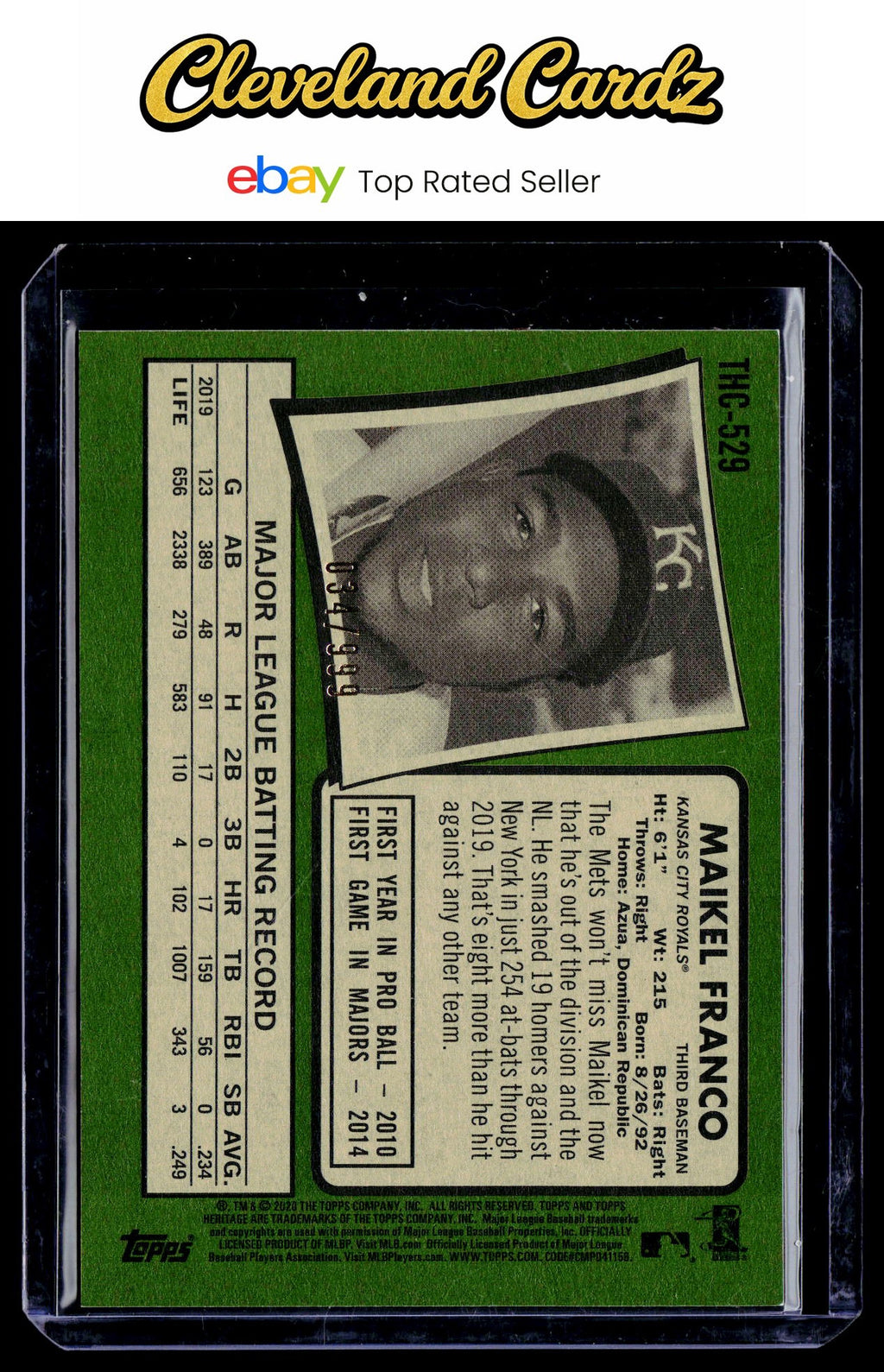 2020 Topps Heritage #THC-529 Maikel Franco Chrome #/999
