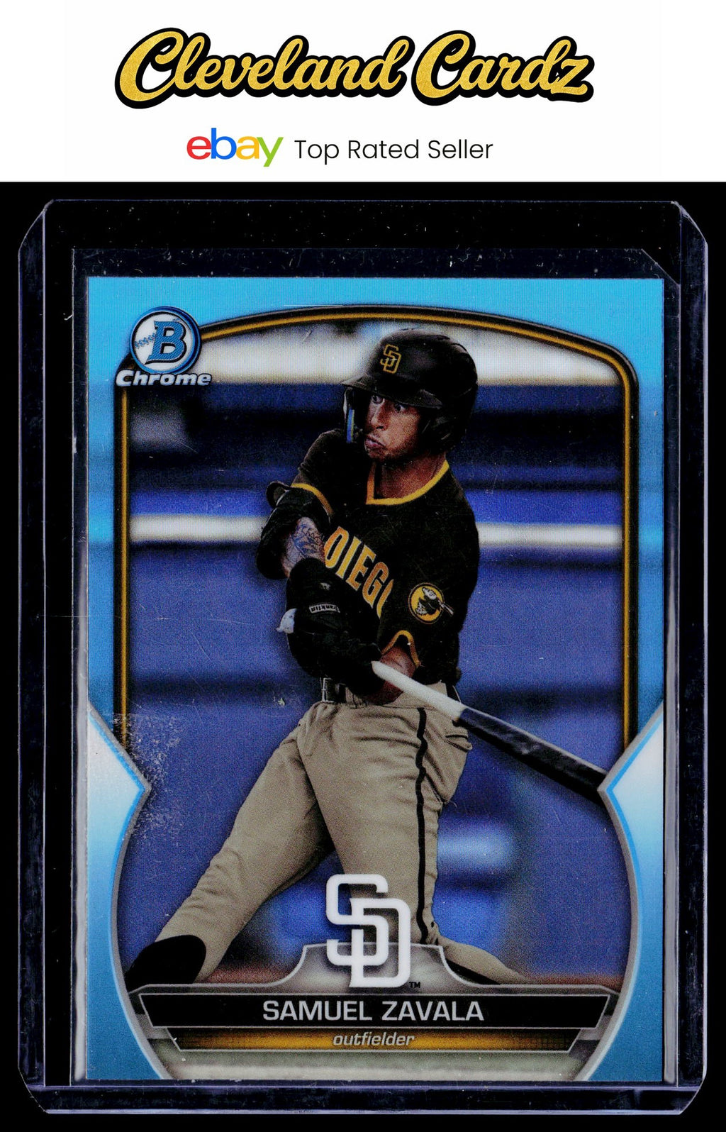 2023 Bowman Draft #BDC-83 Samuel Zavala Chrome Sky Blue Refractor